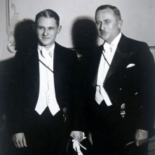 Boris together with his father Mikhail Krivoshapkin at the Evening of the Society of Filisters of Fraternitas Arctica